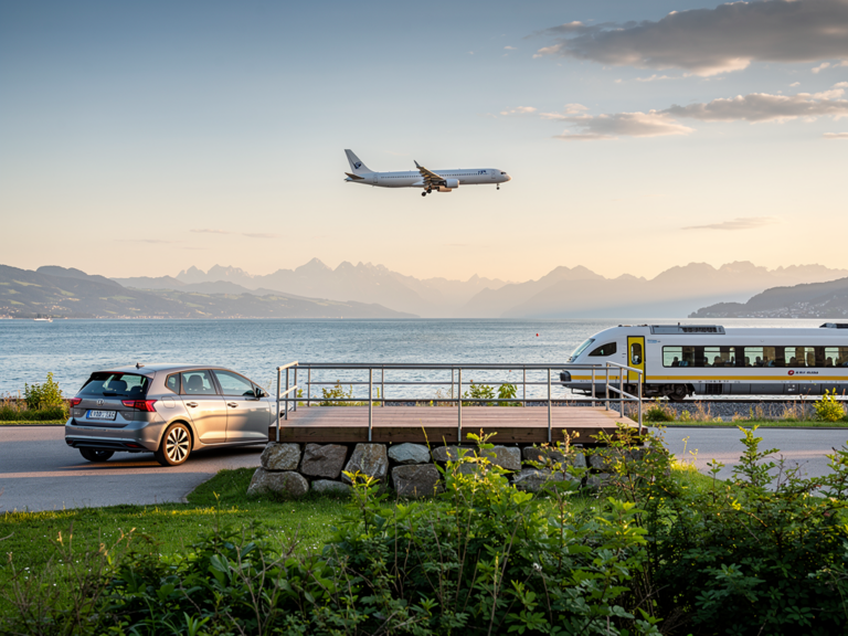 Auto, Bahn und Flugzeug für eine entspannte Anreise zum Bodensee während Großveranstaltungen