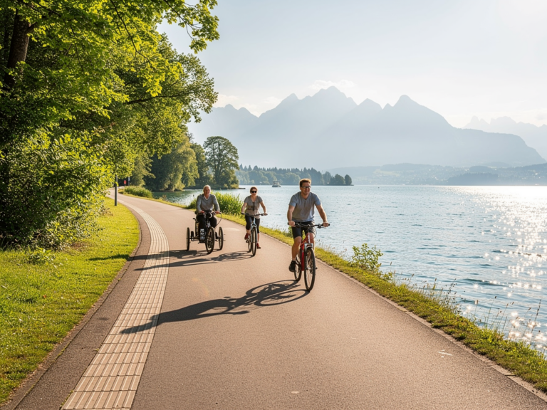 Barrierefreiheit auf dem Bodensee Radweg erleben und genießen Barrierefreier Bodensee Radweg mit glattem Asphalt und sanften Steigungen