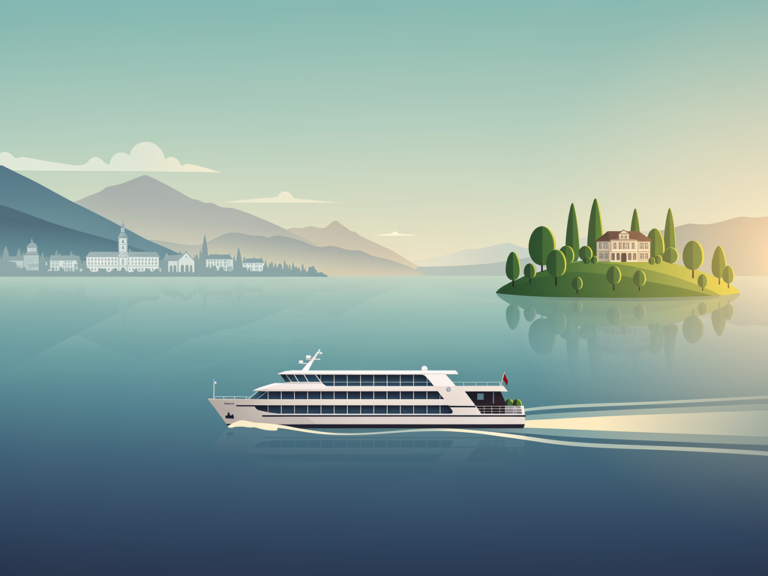 Bodensee Schifffahrt ab Bregenz mit Blick auf Hafen und Insel Mainau