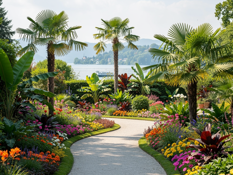 Botanischer Garten Mainau mit exotischen Pflanzen und bunter Blütenpracht Bunte exotische Pflanzen und Blütenpracht im Botanischen Garten Mainau