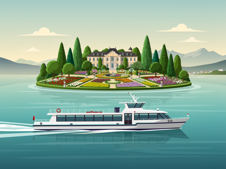 Motorbootfahrt der CMS Konstanz Mainau zur Blumeninsel am Bodensee