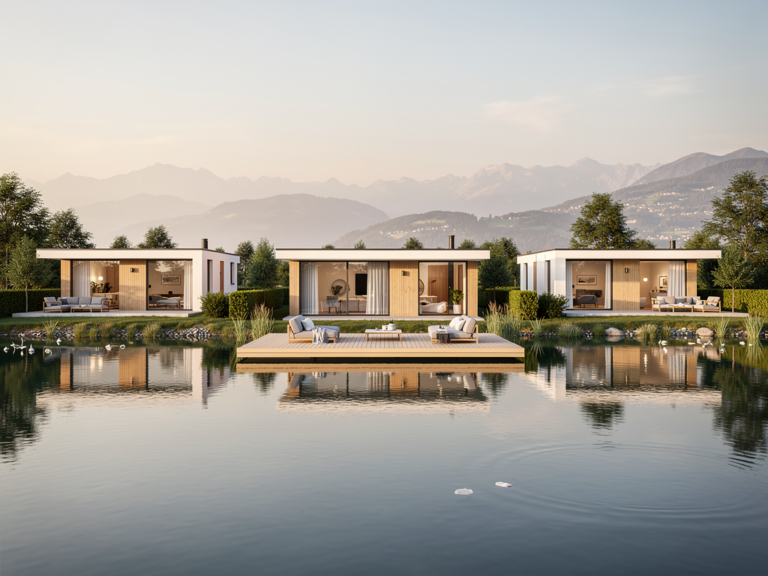 Traumhafte Ferienhäuser direkt am Seeufer mit exklusivem Panorama erleben Ferienhaus Direkt am Seeufer mit weitem Panorama auf glitzerndes Wasser