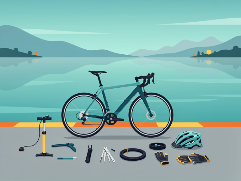 So meisterst du jeden Fahrradnotfall am Bodensee effektiv und stressfrei Fahrradfahrer repariert Reifenpanne am Bodensee bei sonniger Radtour