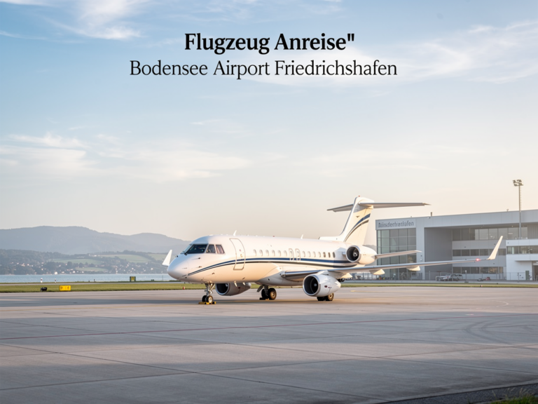 Flugzeug am Bodensee Flughafen Friedrichshafen moderne Infrastruktur und bequeme Anreise