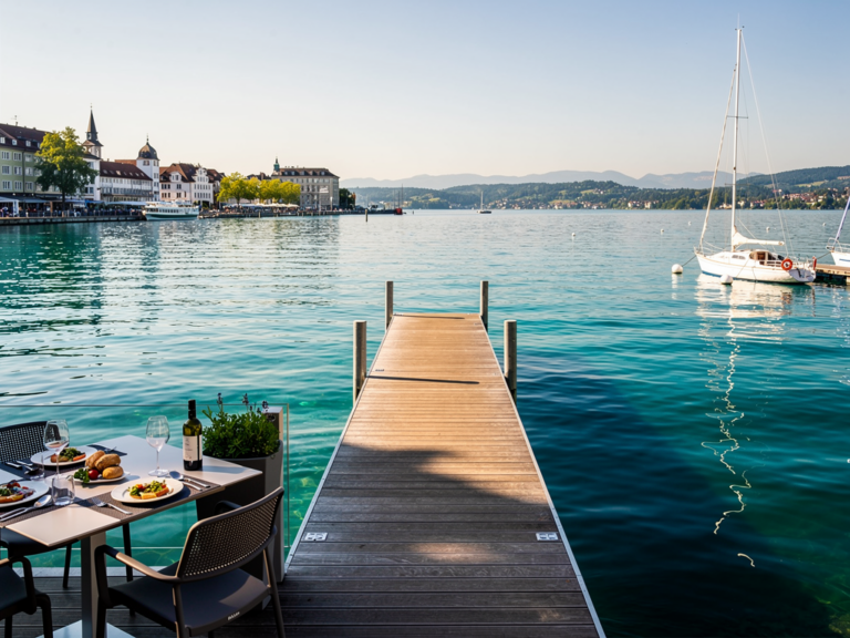 Lebendiger Hafen Konstanz mit Imperia-Statue und genussvoller Promenade am Bodensee