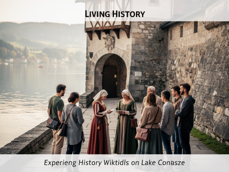 Malerischer historischer Ort am Bodensee mit mittelalterlichen Gebäuden und Wasserblick
