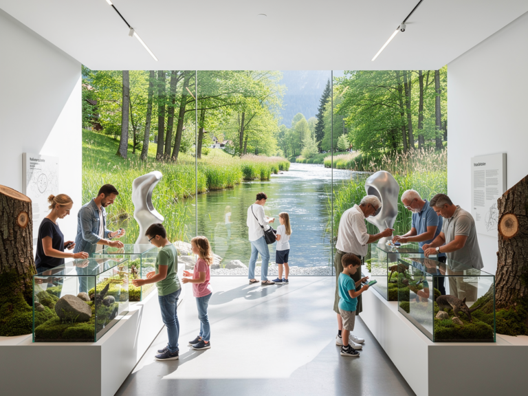 Besucher erleben inatura Dornbirn Natur interaktiv mit allen Sinnen im Museum