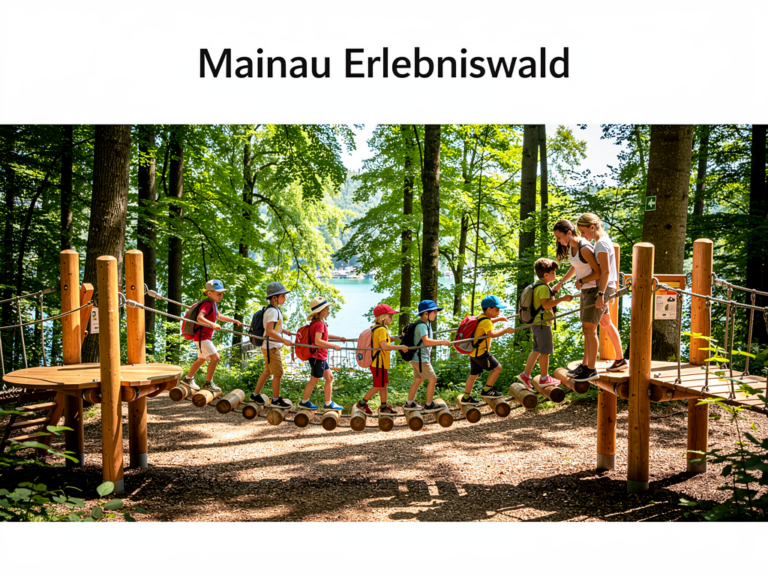 Kinder klettern und entdecken Abenteuer im Mainau Erlebniswald zwischen Bäumen und Natur