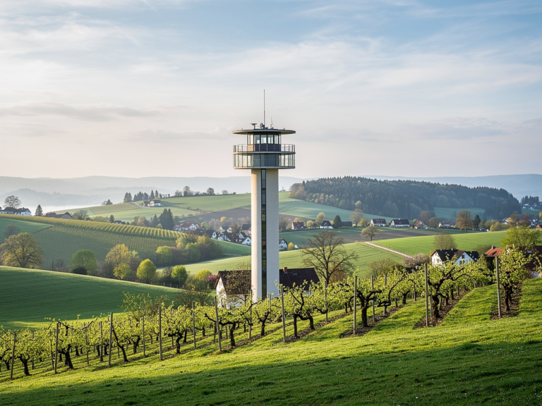 Aussichtsturm in Markdorf entdecken und Natur-Landschaft neu erleben Aussichtsturm in Markdorf mit Panoramablick auf vielfältige Natur-Landschaft der Bodenseeregion