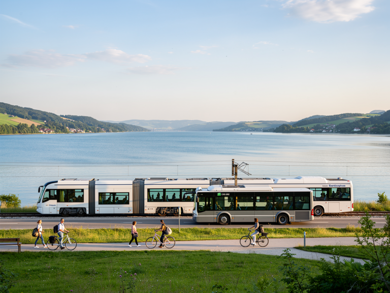 Entspannt unterwegs am Bodensee mit dem ÖPNV und nachhaltiger Mobilität Fahrrad und Schiff im ÖPNV Bodensee unterwegs für nachhaltige Mobilität