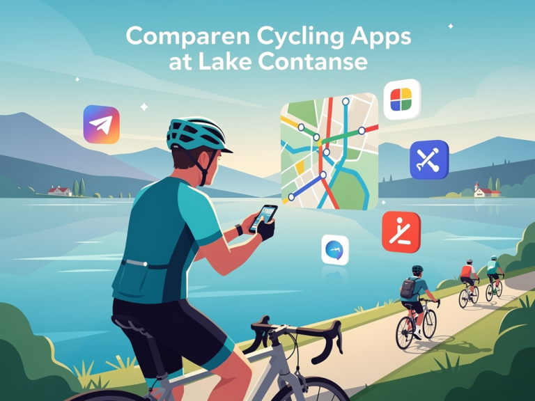 Radfahrer nutzen Fahrrad-Apps am Bodensee für optimale Radtourenplanung