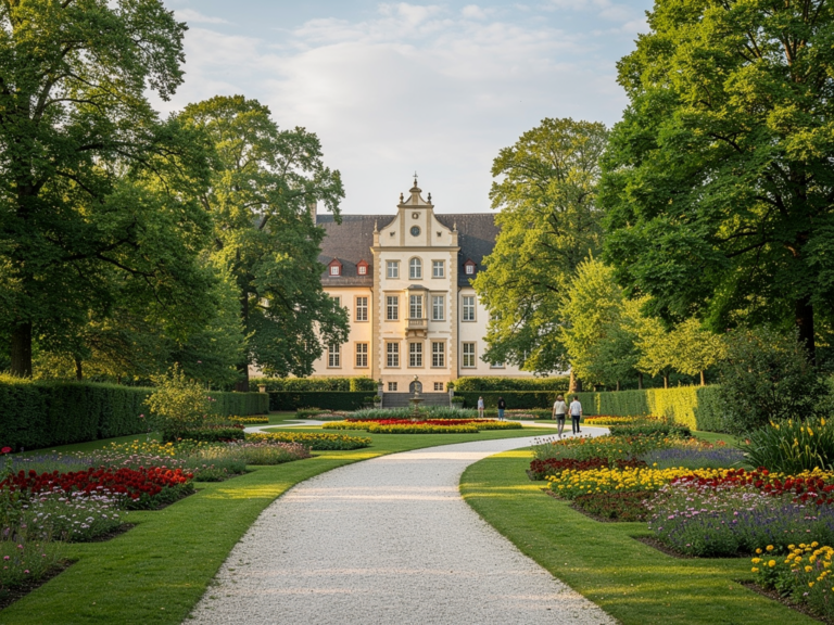 Spaziergang durch Schloss Salem Park mit historischen Gebäuden und vielfältiger Natur