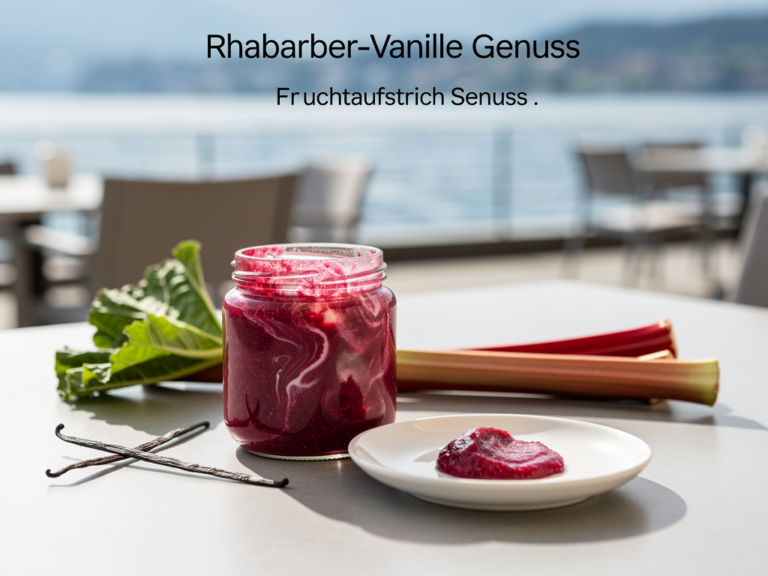 Fruchtaufstrich Rhabarber Vanille vom Seehotel Riva regional und handgemacht