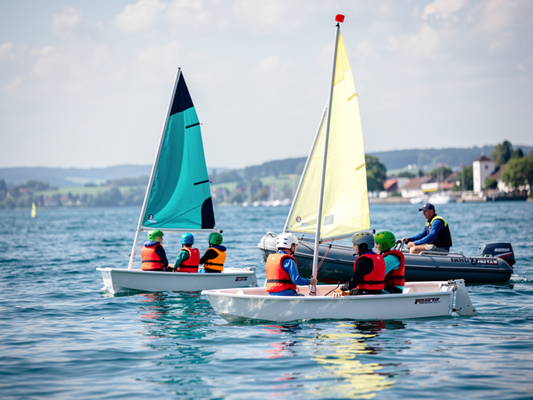Kinder lernen sicher und spielerisch im Segelkurs in Langenargen am Bodensee