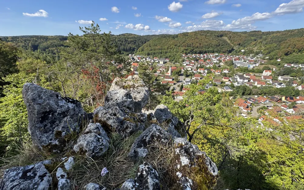 Ausblick auf Straßberg vom Stangenfelsen