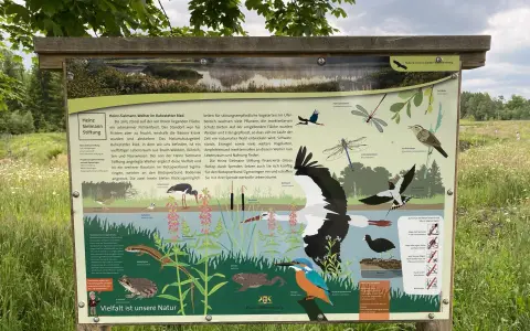 Informationsschild am Heinz Sielmann Weiher