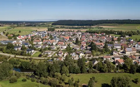 Schwarzwald Panorama Radweg, Etappe 3, Wolterdingen Luftbild Ort Copyright Stadt Donaueschingen