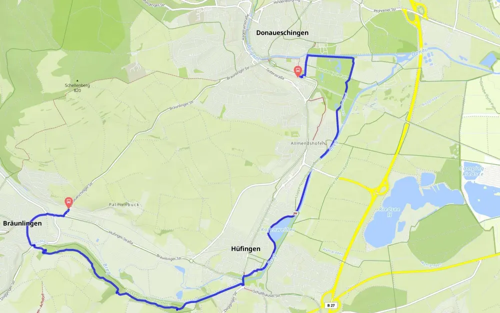 Kartenausschnitt bwegt-Wanderweg