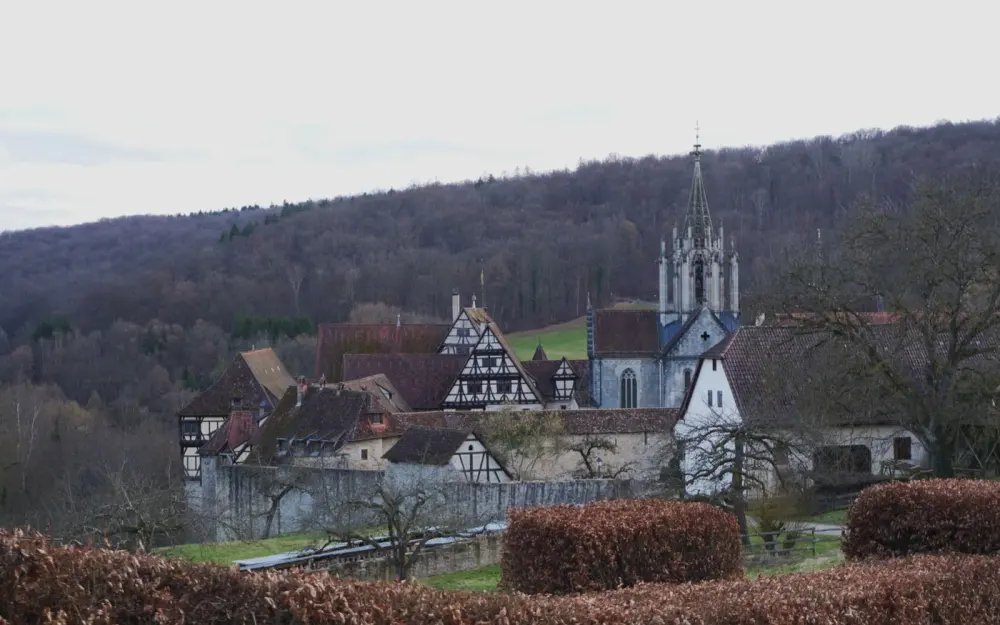 Symbolbild: Scenic view of Bebenhausen Monastery amidst a wintery forest in Tübingen, Germany.