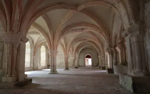 Symbolbild: Explore the gothic architecture and grand arches of Montbard Abbey in Bourgogne, France.